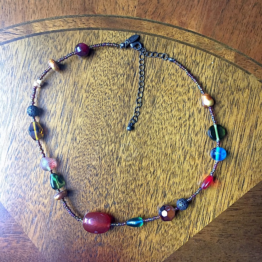 Lia Sophia 16” necklace w/ extender. Earthy tones!